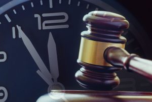 close-up of a courtroom clock